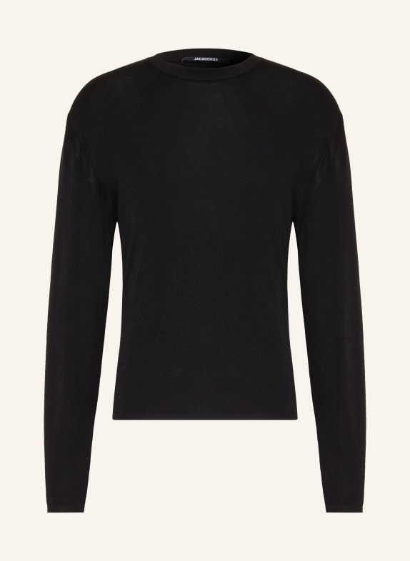 JACQUEMUS LA MAILLE ROMARIN merino wool sweater BLACK