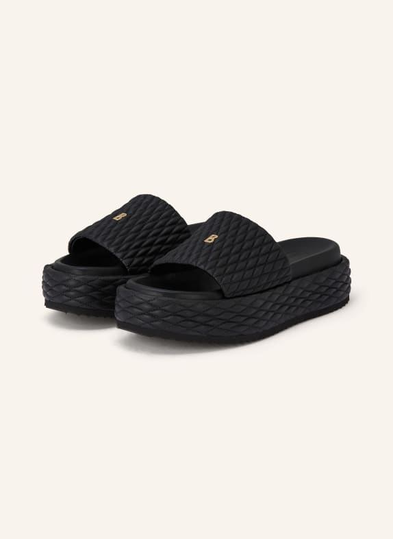BOGNER SORRENTO platform mules BLACK