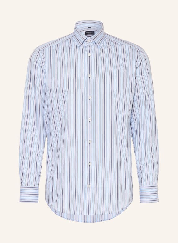 OLYMP Košile Luxor modern fit TMAVĚ MODRÁ / SVĚTLE HNĚDÁ / BÍLÁ