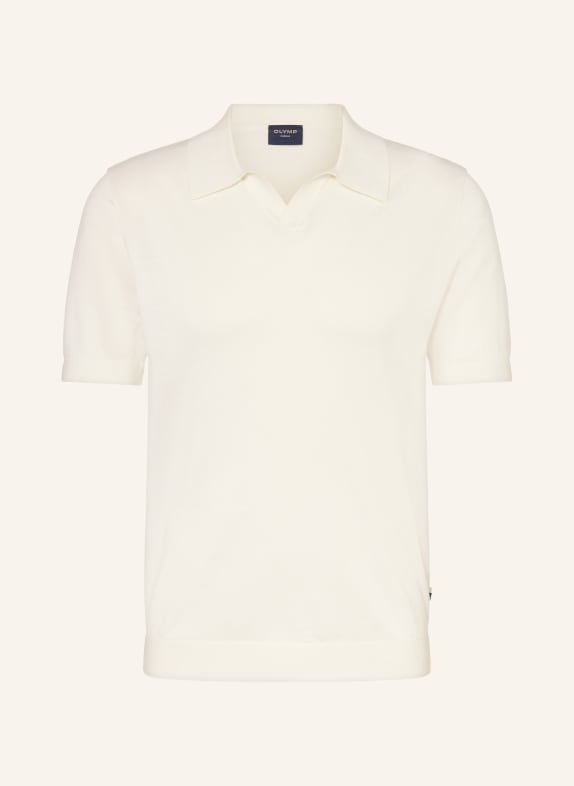 OLYMP Strick-Poloshirt WEISS