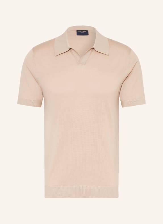 OLYMP Strick-Poloshirt BEIGE