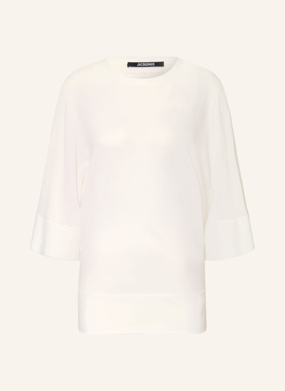 JACQUEMUS LA MAILLE MANANCO sweater with 3/4 sleeves CREAM