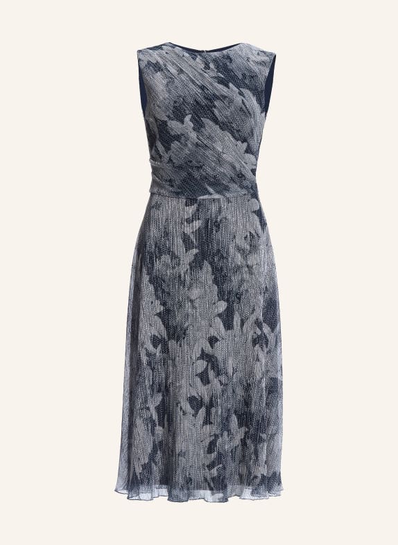 SWING Koktejlové šaty s třpytivou nití ŠEDÁ / TMAVĚ MODRÁ