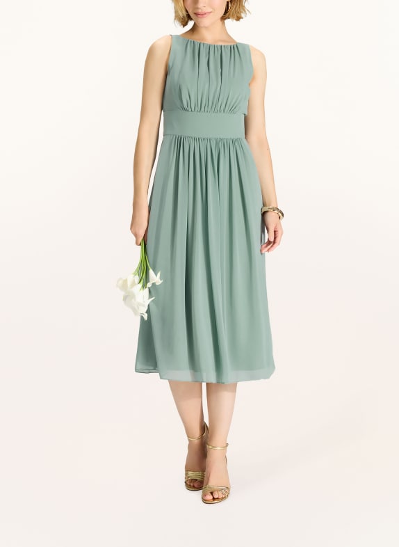 SWING koktejlové šaty SVĚTLE ZELENÁ