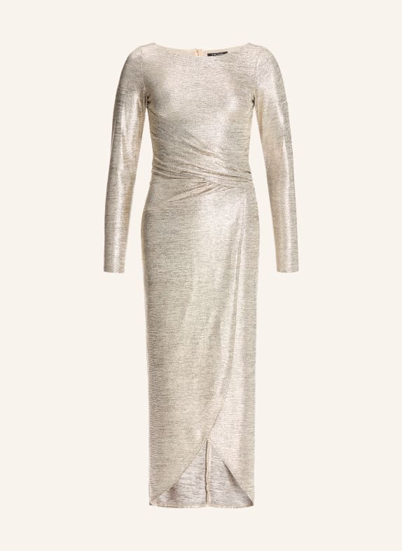 SWING Večerní šaty s překříženým výstřihem ZLATÁ