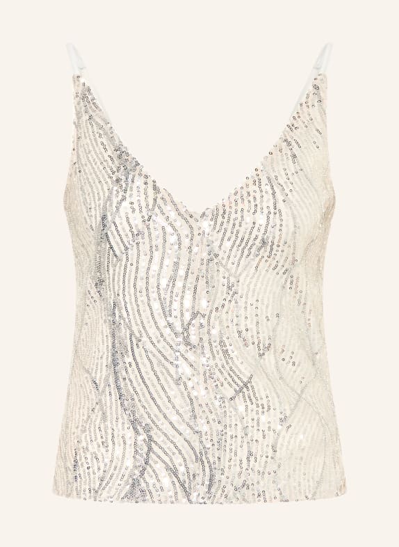 SWING Sequin top CREAM / SILVER
