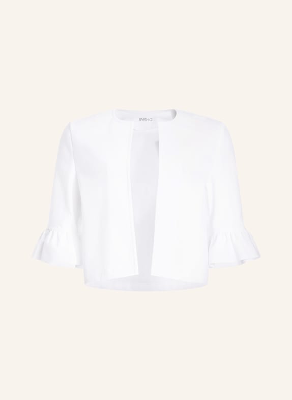 SWING Džínový bolero s 3/4 rukávy BÍLÁ