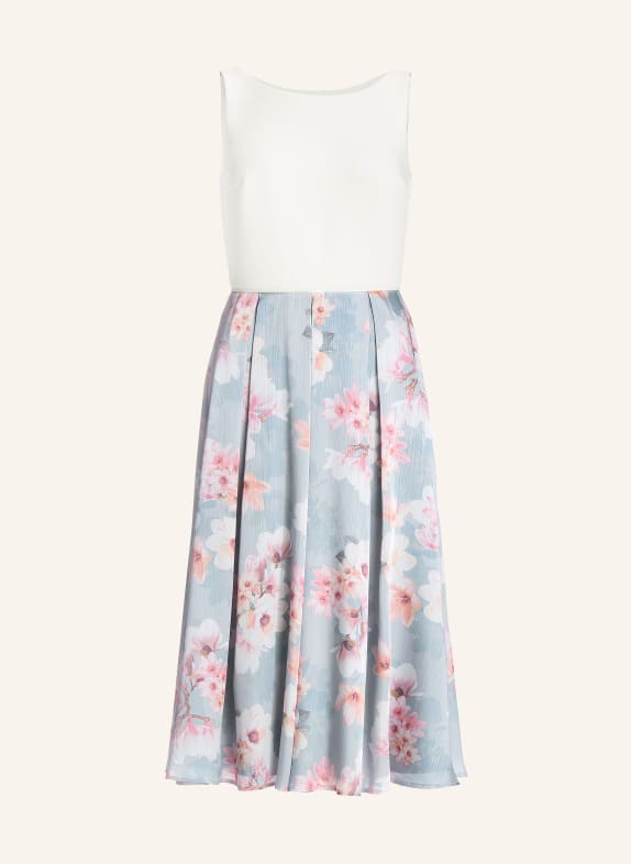 SWING Cocktail dress in a mix of materials BLUE GRAY / ROSE / CREAM