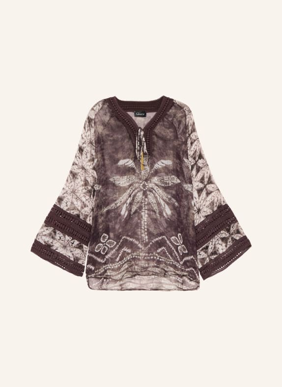 Grace Blusenshirt DUNKELBRAUN / BEIGE