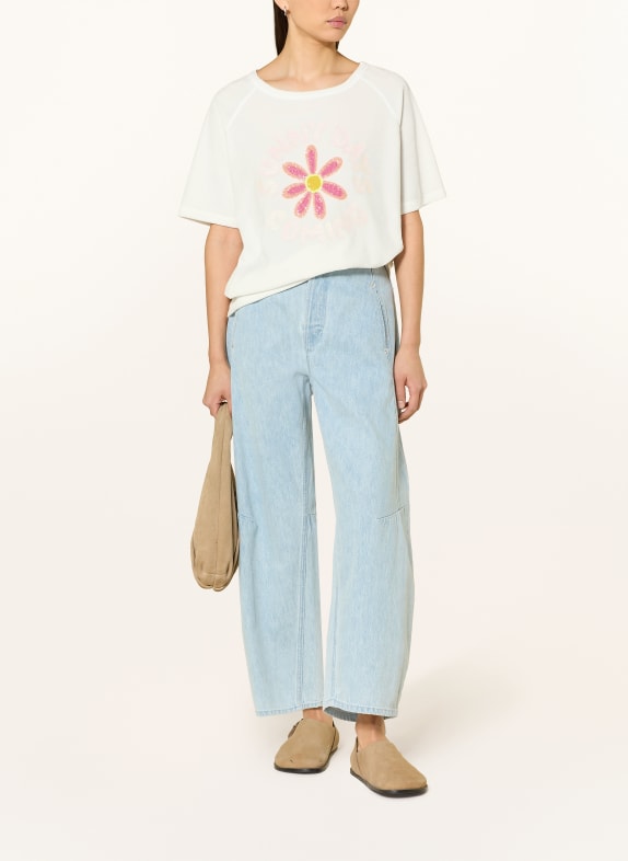 Grace T-Shirt aus Frottee mit Pailletten ECRU / NEONPINK / NEONORANGE