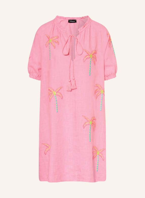 Grace Robe en lin avec paillettes ROSE / ROSE FUCHSIA FLUO / VERT FLUO