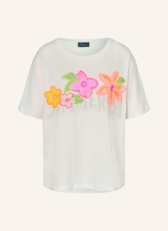 Grace T-Shirt mit Pailletten WEISS / NEONPINK / NEONORANGE