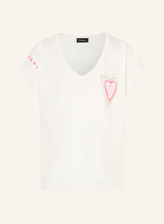 Grace T-Shirt mit Schmuckperlen ECRU