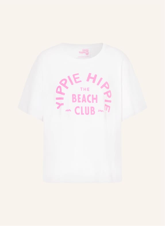 yippie hippie tričko BÍLÁ / NEONOVĚ RŮŽOVÁ