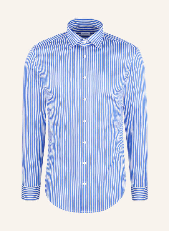 seidensticker Satinhemd Slim Fit DUNKELBLAU / WEISS