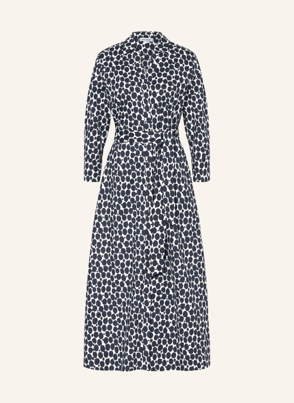 MORE & MORE Košilové šaty s 3/4 rukávem TMAVĚ MODRÁ / BÍLÁ