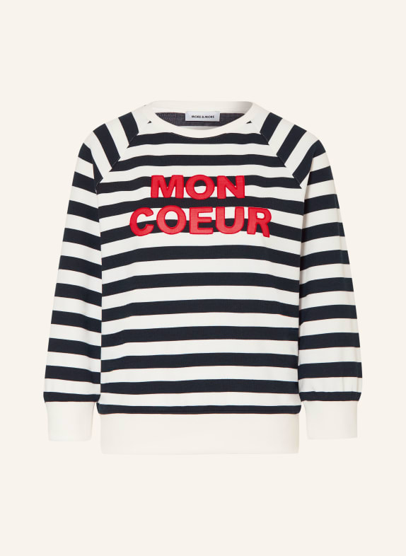 MORE & MORE Mikina s 3/4 rukávem ČERNÁ / ČERVENÁ / BÍLÁ