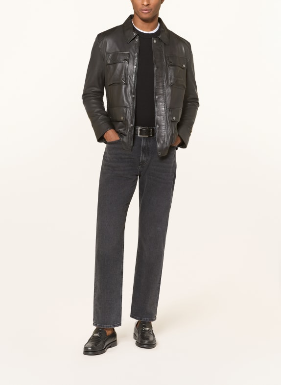 MILESTONE Leather jacket MSALEXIS BLACK