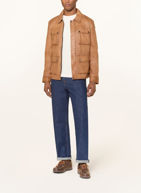 MILESTONE Leather jacket MSALEXIS COGNAC
