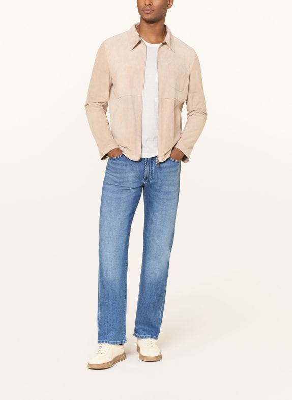 MILESTONE Leren jas MSDEVAN BEIGE