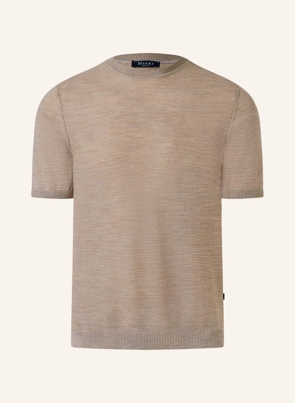 MAERZ MUENCHEN Merino wool knit shirt LIGHT BROWN