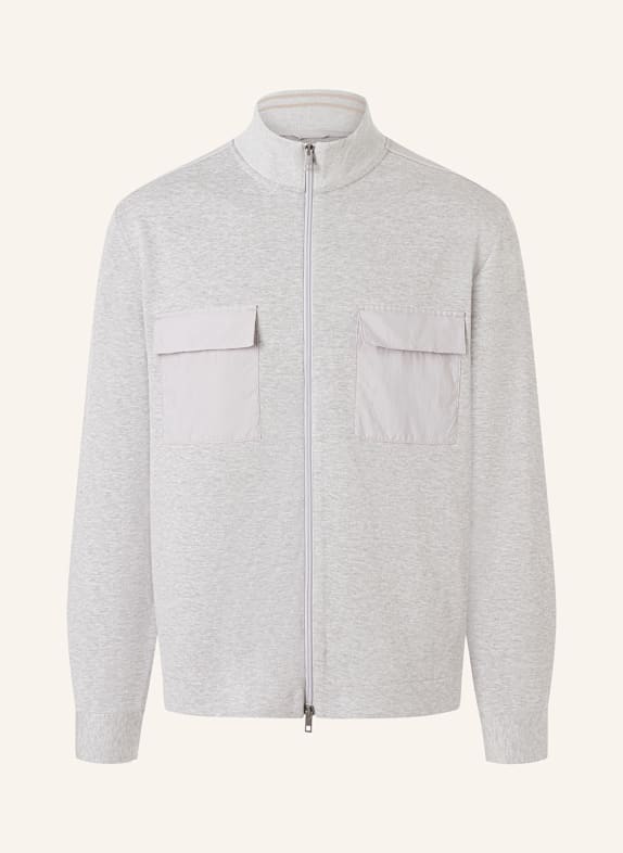 MAERZ MUENCHEN Sweatjacke im Materialmix HELLGRAU / GRAU