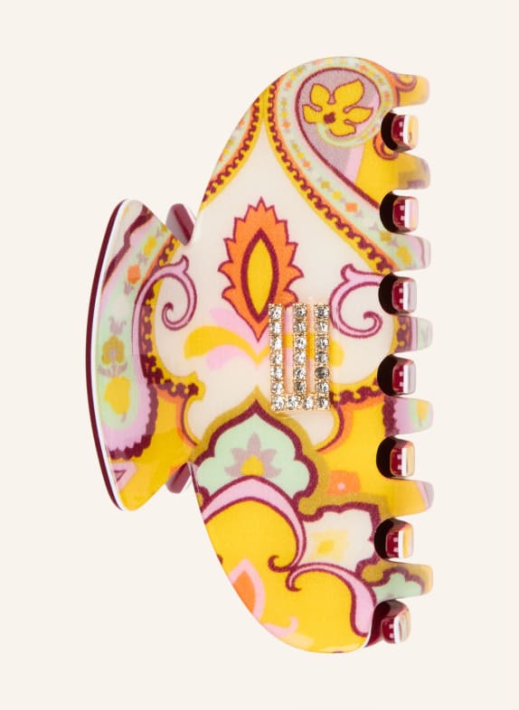 ETRO Haarklammer mit Schmucksteinen GELB / CREME / DUNKELROT