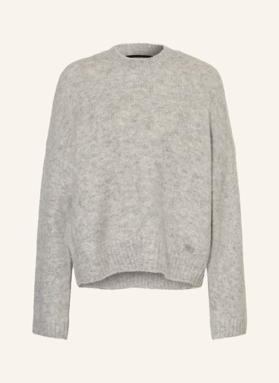 WRSTBHVR Oversized-Pullover ENCI mit Alpaka GRAU / WEISS