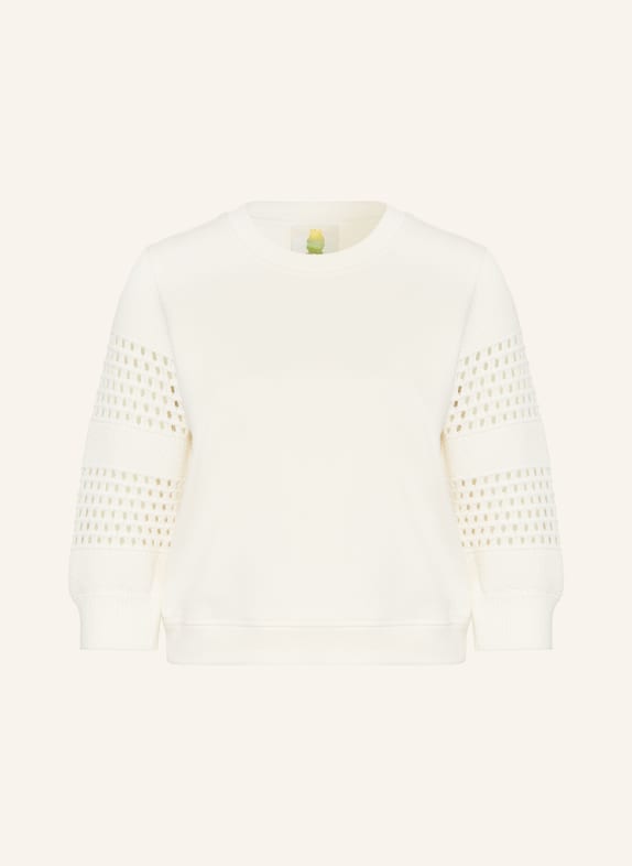 Princess GOES HOLLYWOOD Mikina s 3/4 rukávy z kombinace materiálů KRÉMOVÁ