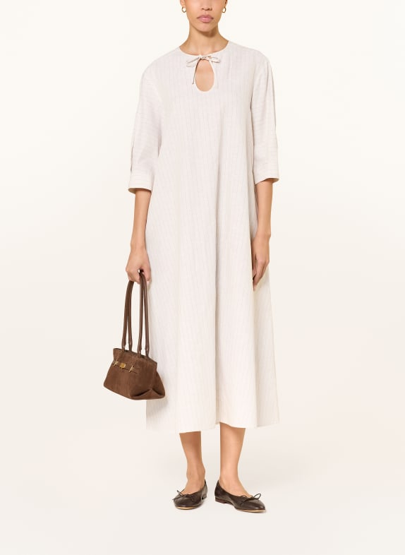 MM by Max Mara Kleid MEMO mit Leinen und 3/4-Arm ECRU / BRAUN