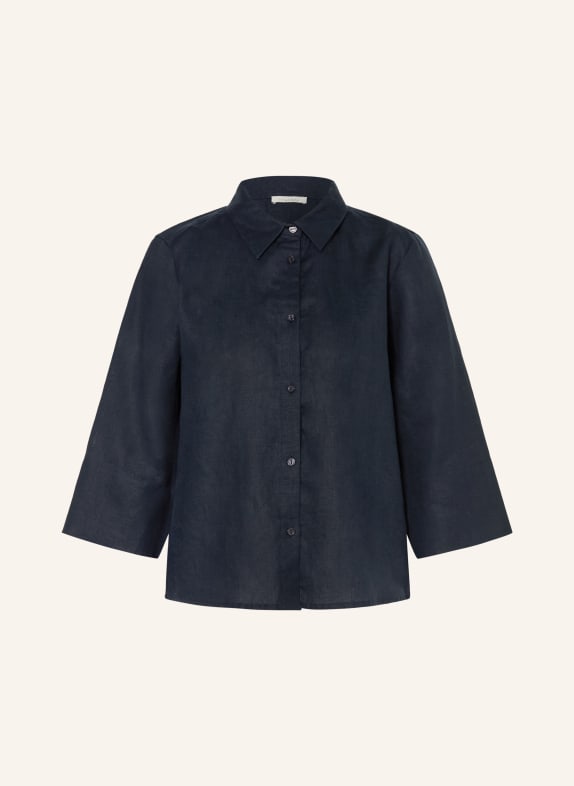 lilienfels Linen shirt blouse with 3/4 sleeves DARK BLUE