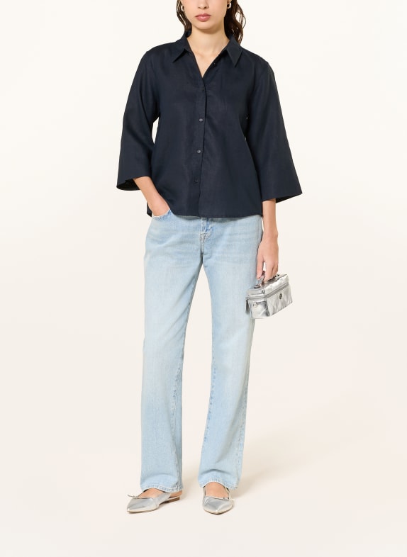 lilienfels Linnen blouse met 3/4-mouwen DONKERBLAUW