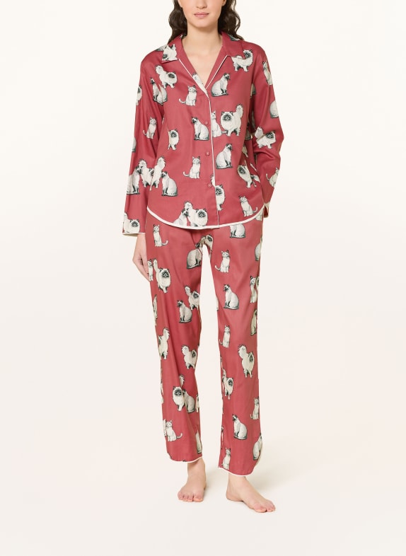 cyberjammies Slaapbroek JOSIE ROOD / LICHTGRIJS / WIT