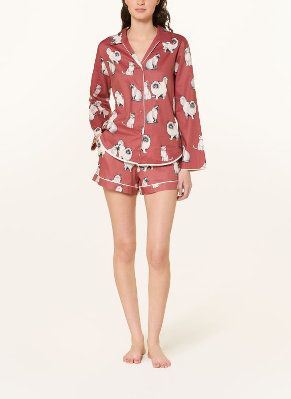cyberjammies Slaapshort JOSIE ROOD / LICHTGRIJS / ZWART