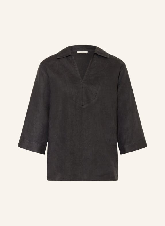 lilienfels Blusenshirt aus Leinen mit 3/4-Arm SCHWARZ