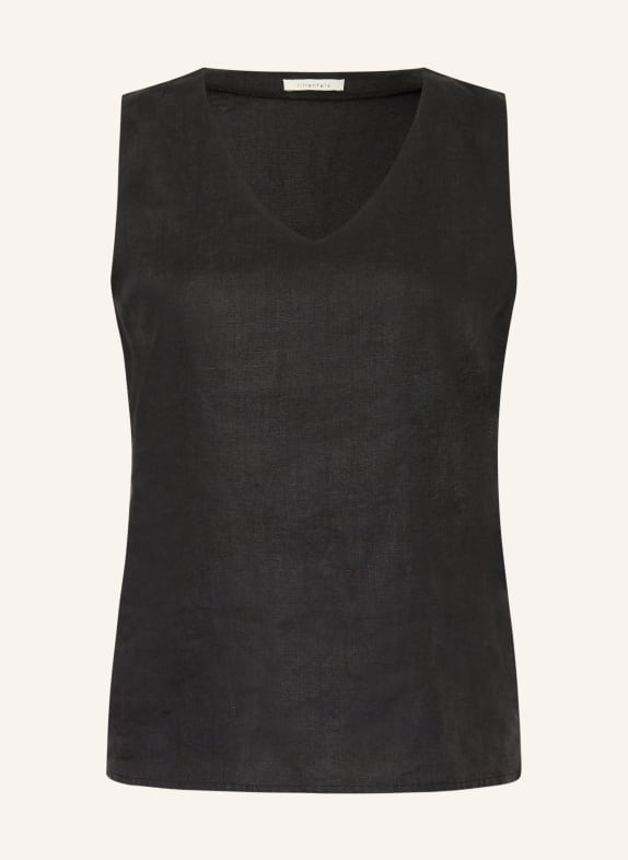 lilienfels Blusentop aus Leinen SCHWARZ