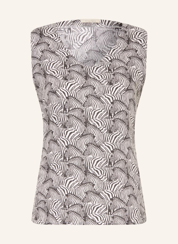 lilienfels Linen blouse top BLACK / WHITE