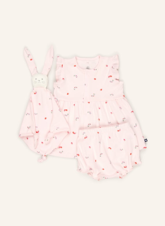 PETIT BATEAU Set: Kleid, Shorts und Tuch HELLROSA / ROT