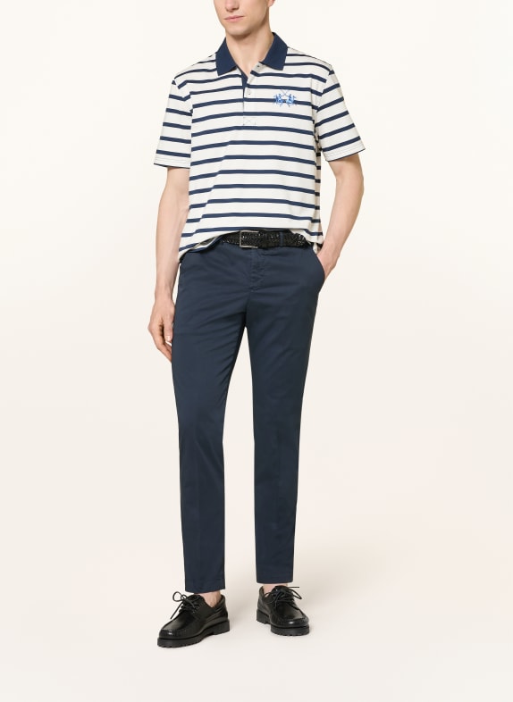 LA MARTINA Jersey poloshirt WIT / DONKERBLAUW