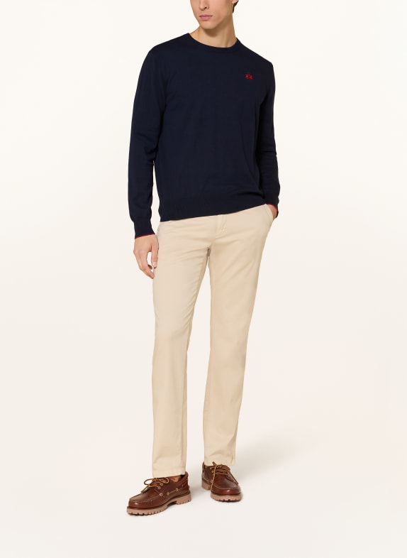 LA MARTINA trui DONKERBLAUW / ROOD