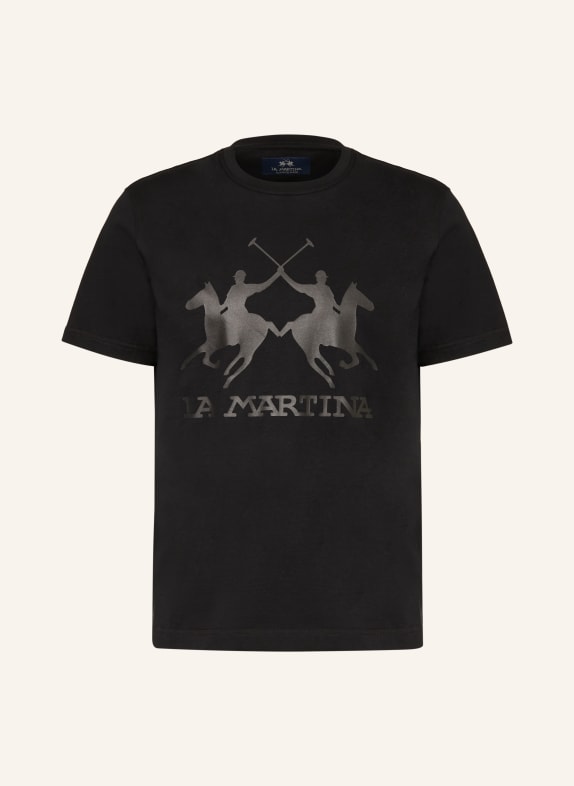 LA MARTINA T-Shirt SCHWARZ / DUNKELGRAU