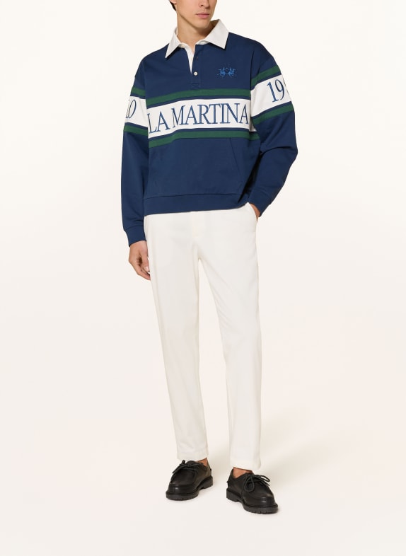 LA MARTINA rugbyshirt DONKERBLAUW / WIT
