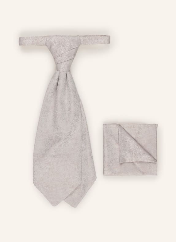 WILVORST Ensemble : cravate et pochette BEIGE