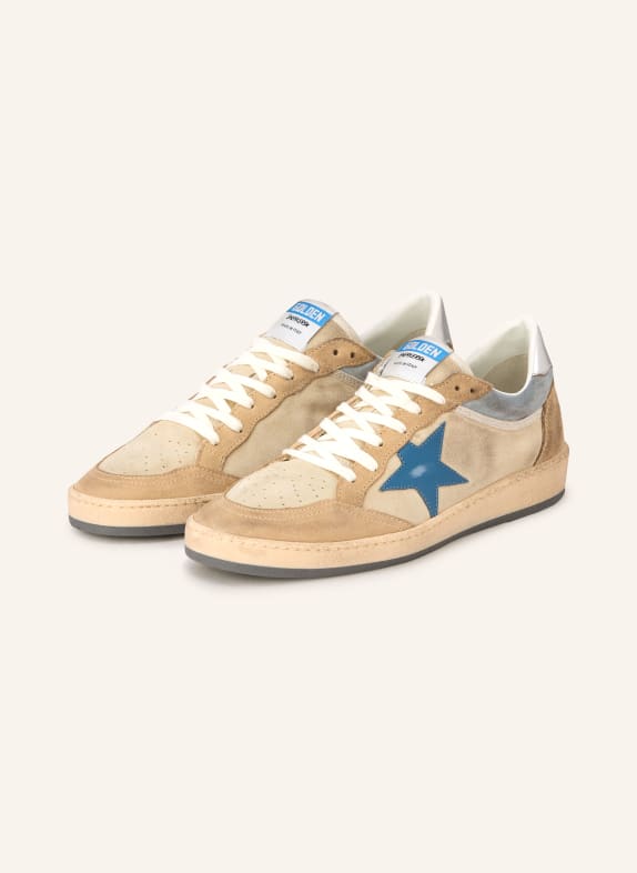 GOLDEN GOOSE Sneaker BALL STAR GRAU / TAUPE / HELLBLAU