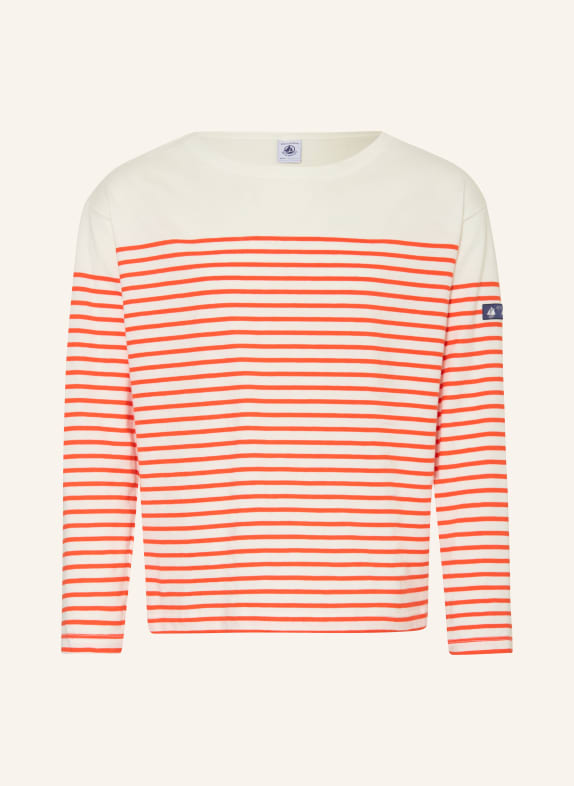 PETIT BATEAU Longsleeve WEISS / ROT