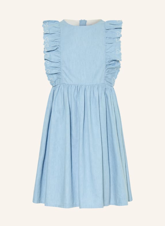 PETIT BATEAU Kleid mit Rüschen HELLBLAU