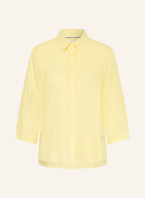 BRAX VICKI linen shirt blouse with 3/4 sleeves YELLOW