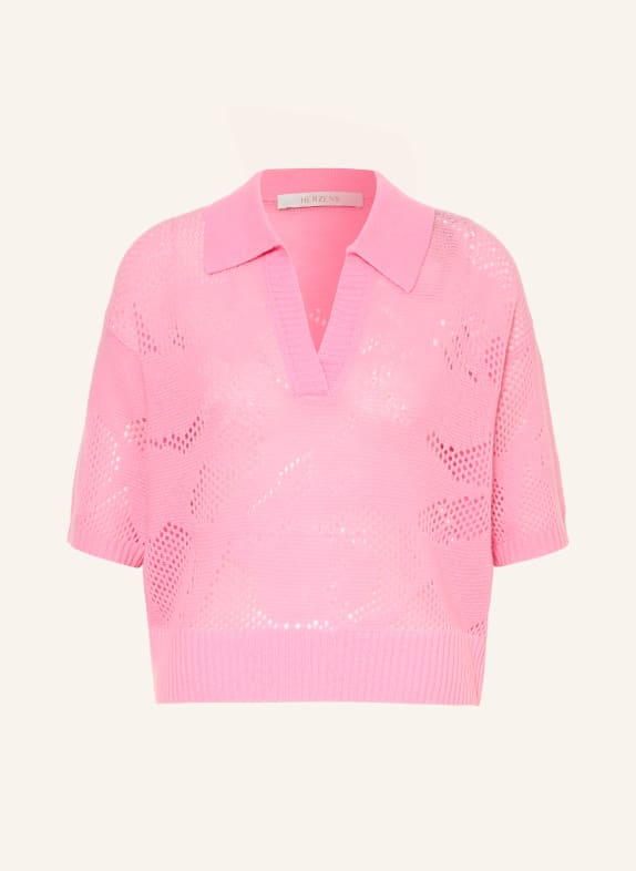 HERZENS Knitted shirt with cashmere PINK