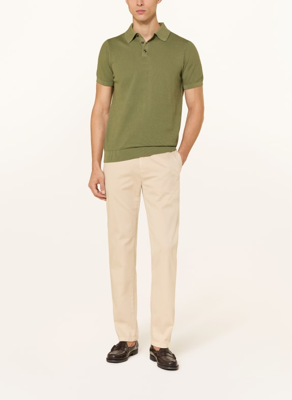DRESSLER Gebreid poloshirt OLIJF