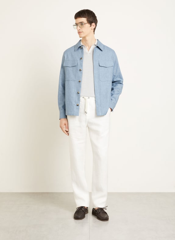 AGNONA Pantalon chino en lin coupe classique BLANC